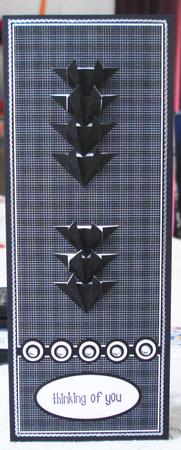 Black Xl Large Card Front with Tea Bag Tiles by Lorraine Wilson
