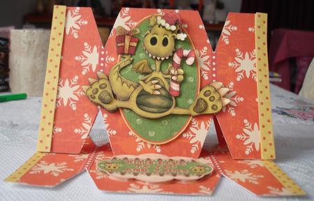 Santa Dragon Christmas Cracker Easel Kit by Lorraine Wilson