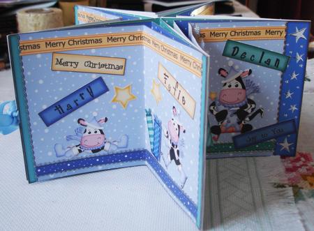 3D Christmas Milly Moo Cow Carousel Card Kit by Lorraine Wilson