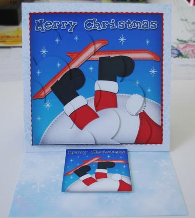 Xmas Oops Santa Fun Novelty Shell Edged Corner Side Stacker by Lorraine Wilson
