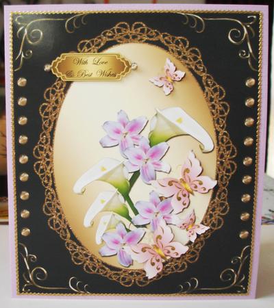 Callas, Lilies & Butterflies Various Occasions Card Front by Lorraine Wilson