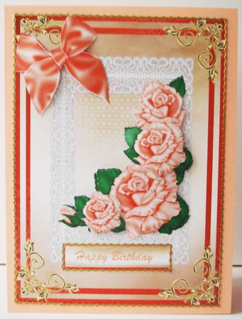 Beautiful Peach Roses by Lorraine Wilson