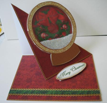 Twisted Easel Festive Wreath Snow Globe by Lorraine Wilson