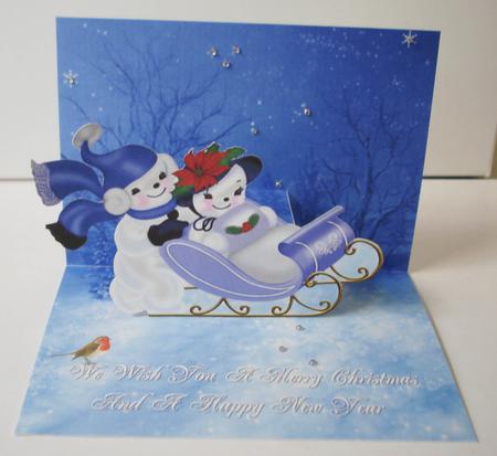 Snow Couple Pop Up Card by Lorraine Wilson