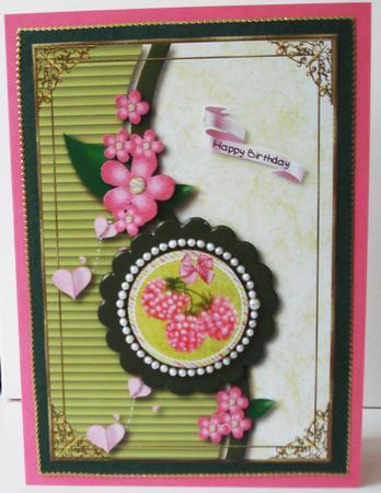 Raspberry Shake Card Topper 1 by Lorraine Wilson