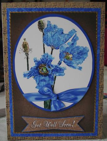 Floral Birthday Card with Watercolor Blue Flowers by Lorraine Wilson