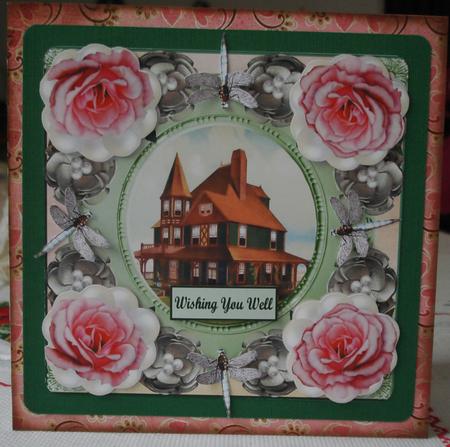 Rose Beach House Card Topper & Rose Decoupage by Lorraine Wilson
