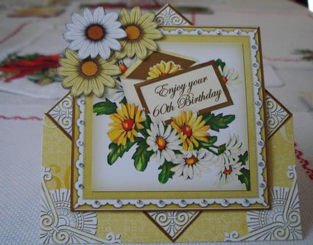 Lemon Daisy 60th Birthday Diamond Card Mini Kit by Lorraine Wilson