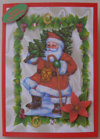 Santa in a Holly Frame by Lorraine Appleby
