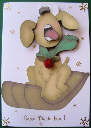 Howl-a-day Christmas Caroling Dog Flip-up Card by Lorraine Appleby