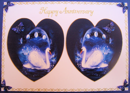 2 Hearts Quick Card Decoupage by Lorraine Appleby