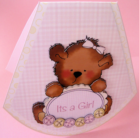 Baby Girl Wobble Card by Lorraine Appleby