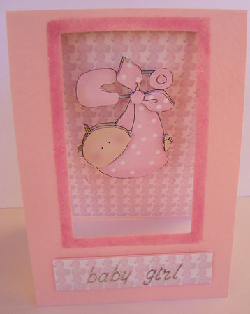 New Baby Girl Congratulations Card & Decoupage by Lorraine Appleby