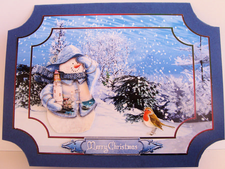 Snowman and Robin Scene with Decoupage by Lorraine Appleby