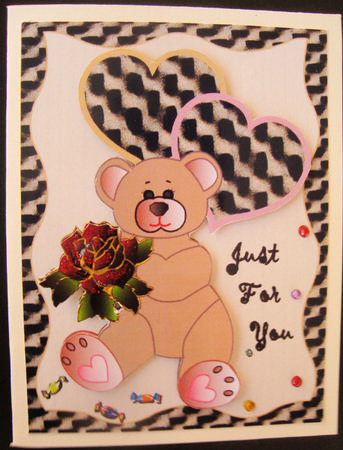 Just for You Sweet Teddy Duo Fold Card by Lorraine Appleby