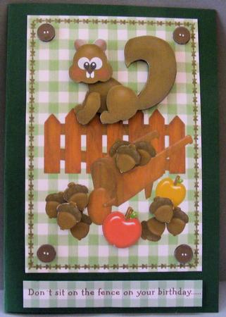 Cute Squirrel and His Nuts Card Front by Lorraine Appleby