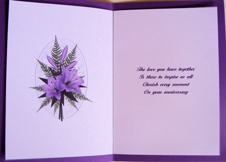 Lilac Floral Insert with Verse by Lorraine Appleby
