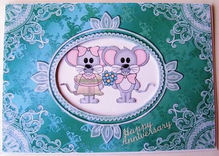 Butterfly Lace Card Front (aqua) by Lorraine Appleby