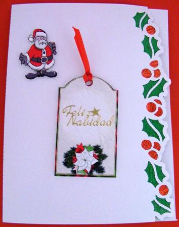 Christmas Holly Border Edge Card by Lorraine Appleby