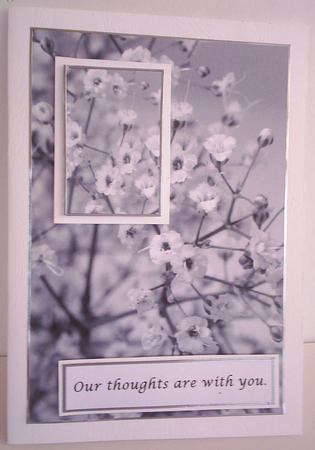 Black & White Gypsophilia Sympathy Quick Card Sh0069 by Lorraine Appleby