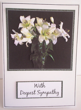 Lily Sympathy Card Fronts. Sh0079 by Lorraine Appleby
