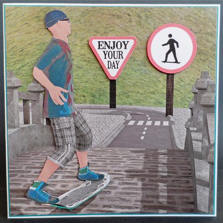 Skateboarding Teen by Lorraine Appleby