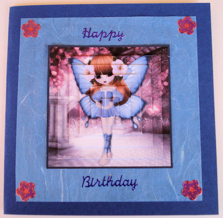 Blue Flutterby Fairy Pyramid Decoupage Mix N Match by Lorraine Appleby