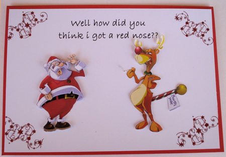 Cheeky Rudolf Decoupage Sheet. by Lorraine Appleby
