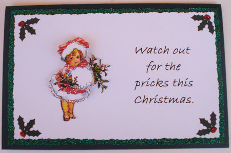 Girl with Holly Spray Step by Step by Lorraine Appleby