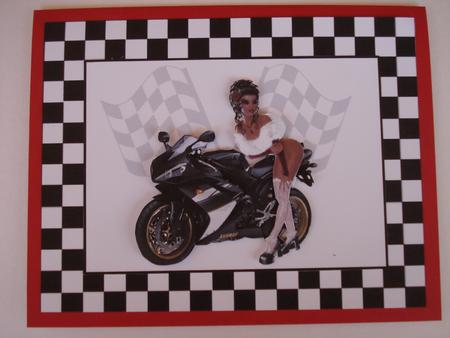 Racy Motorbike Card by Lorraine Appleby