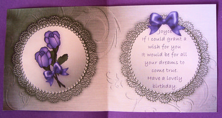 Roses and Metallic Lace Matching Insert Square Portrait by Lorraine Appleby