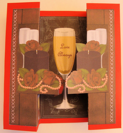 Champagne, Candles and Roses Double Fold Back by Lorraine Appleby
