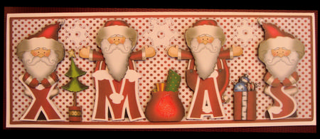 Santa's Xmas Large Dl Card Front with Step by Step by Lorraine Appleby