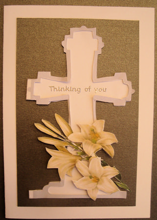 Silver Cross with Lilies by Lorraine Appleby