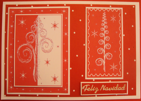 Trees and Snowflakes - Red by Lorraine Appleby