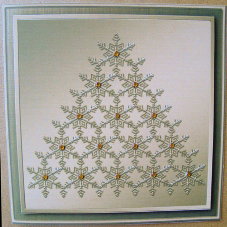 Xmas Snowflake Tree Cut and Fold Card by Lorraine Appleby