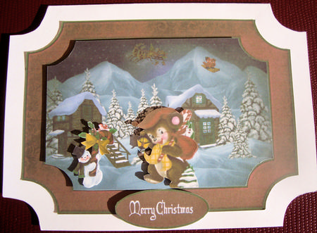 Christmouse Post Mouse Scene with Decoupage by Lorraine Appleby