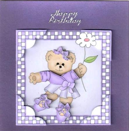 8 x 8 Ballerina Teddy Scalloped Corner Topper Featured Gallery Photo