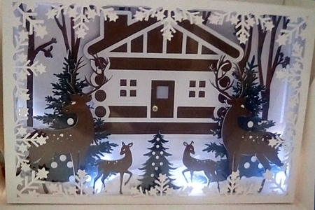 Christmas Forest Light-Up Luminaire  Box Card, All formats by Louisa Price