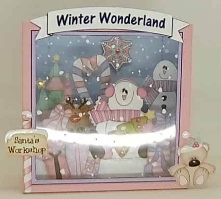 3D Christmas Diorama Shadow Box Card Mini Kit - Snowman Rio has an Xmas Tree by Louisa Price