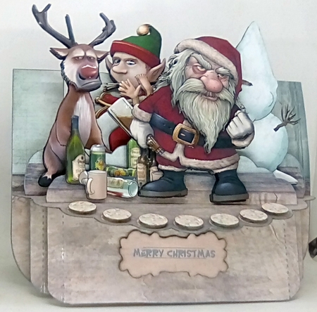 Bad Santa 1 3D Shelf Card Kit with Card Box by Louisa Price