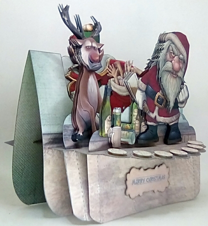 Bad Santa 1 3D Shelf Card Kit with Card Box by Louisa Price