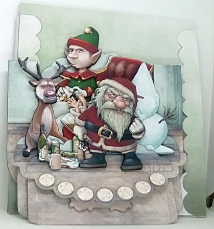 Bad Santa 1 3D Shelf Card Kit with Card Box by Louisa Price