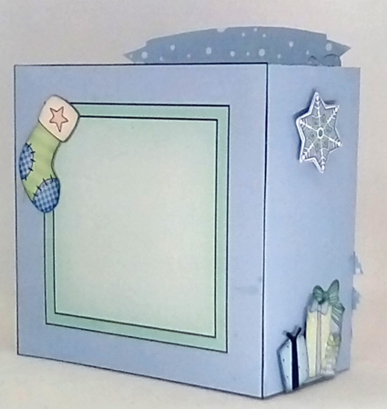 3D Christmas Diorama Shadow Box Card Mini Kit - Snowman Rio has an Xmas Cracker by Louisa Price