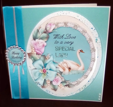 Cameo 1 - 6x6 inch circular topper with Decoupage by Louisa Price