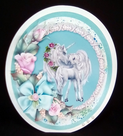 Cameo 2 - 6x6 inch circular topper with Decoupage by Louisa Price