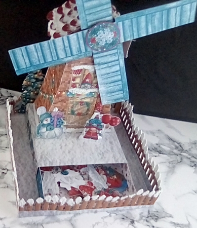 Driving Gnome for Christmas 3d Windmill Decoration by Louisa Price