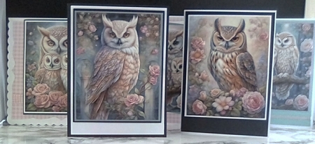 Fantasy Owls 2 backgrounds by Louisa Price