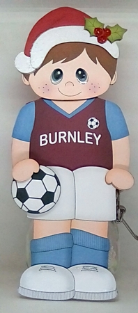 3D On the Shelf Card Kit - Little Christmas Footballer plays for Burnley by Louisa Price