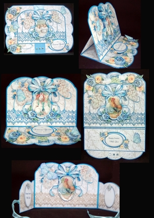 Shaped Vintage Easter Easel Mini Kit-4 by Louisa Price
